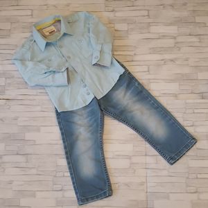 Baby boy shirt and jeans set